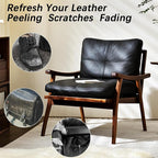 Black Leather Recoloring Balm, Leather Repair Kit for Furniture, Leather Scratch Remover, Leather Color Restorer for Couch, Car Seats, Shoes - Repair Leather Dye for Scratched and Faded Leather
