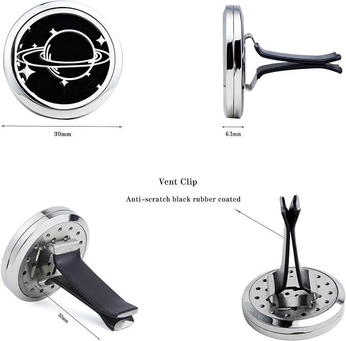 30mm Diffuser Vent Clip Aromatherapy Essential Oil Car Air Freshener Scents (Solar System)