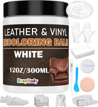 White Leather Repair Kit White Leather Dye Vinyl Paint Cream Purse Boat Seat Scratch Remover Couch Chair Car Interior Color Restorer Shoes Furniture Fade Scuff Stain Ink Mark Cover Recoloring Balm