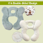 Baby Travel Pillow, Infant Kid's Cushion Soft and Skin Friendly for Car Seat, Pushchair and Stroller (Plush Grey)