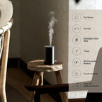 Airversa Waterless Essential Oil Diffuser Starter Kit with 2x20mL Hotel Fragrance Oils, Cordless Nebulizer for Car Home Office, Up to 600 sq ft, Mist/Timer Settings, Baterry Operated, AN8Kit-B, Black