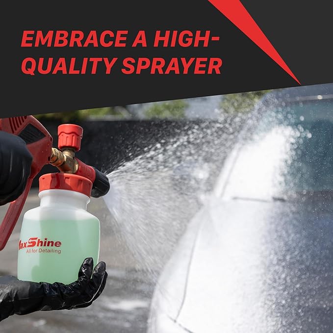 Maxshine Universal Snow Master Foam Cannon - 1/4” Quick Connect, High-Pressure Washer Gun - Ideal for Washing Cars, Trucks, SUVs, RVs & More - Creates Thick Foam, Speeds Up Cleaning, Reduces Wash Time