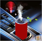 Smart Car Air Freshener Natural Perfume New Atomization Experience Car Humidifier Adjustable Three Levels of Concentration Fashionable Starry Sky Atmosphere Rechargeable Automatic Switch (Wine Red)