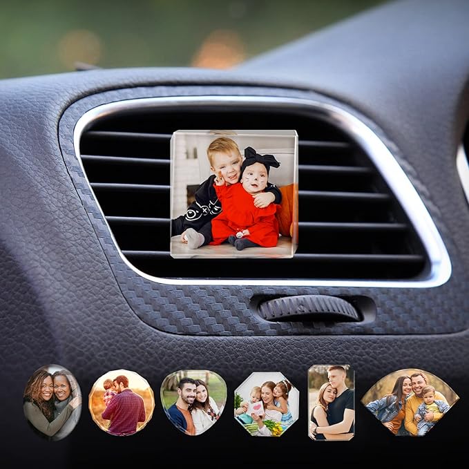 Personalized Car Air Vent Clip with Your Photo,Personalized Custom Photo Car Vent Clip,Car Freshener Clip,Gift for Family and Friends