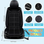 2Pcs Universal Seat Cushion, Comfortable Large Heated Seat Cover，Non-Slip Breathable Unique Back Rest Black (2Pack Black)
