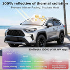[Upgraded] DooGooCoo Windshield Sun Shade Umbrella - Large, Car Sunshade for Front Windshield [UV Block & Heat Shield], Keep Car Cooler & Protect Interior Sun Shade for car Windshield (61"x35")