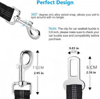 Dog Seat Belt for Car - Adjustable Dog Car Safety Harness, Elastic Cushioning Seatbelt Leash, Reinforced Metal Buckle Anti-Tangle Design, for Small and Medium Pets (Black)