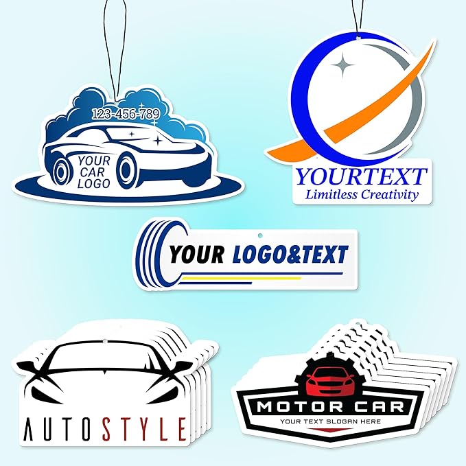 Custom Logo Car Air Freshener Bulk, Custom Air Fresheners with Picture, Personalized Air Freshener for Car, Suitable for Custom Gifts for Branding Business Events (Irregular Shape)