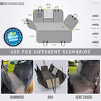 Vailge X-Large Dog Car Hammock, 100% Waterproof with Mesh Window, Scratch Prevent Anti-Slip Car Seat Covers for Back Seat