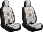 Premium Nappa Leatherette Car Seat Cover Set Custom Fit for Honda CR-V CRV 2000-2023 2024 2025 2026 Water-Proof Breathable Faux Leather Seat Cushion Protectors (Front 2 Seats,Beige Black)