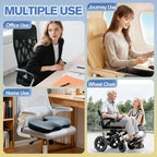 Mureon Seat Cushion for Office Chairs, Large Memory Foam Cushion for Car, Pressure Relief Ergonomic Chair Cushion with Non-Slip Cover for Soft Support for Hip All Day Comfort - Navy