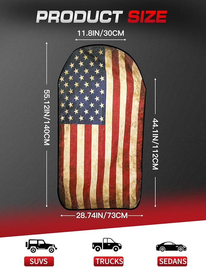 American Flag Car Seat Towel Protector (1-Pack), Waterproof Sweat-Proof Non-Slip Cover for SUV, Truck & Sedan, Patriotic Seat Mat for Gym & Beach, Washable & Easy Install, Ideal Celebration Gift