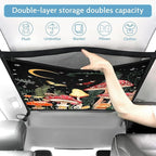 Mushroom Galaxy Car Storage Mesh Organizer Ceiling Cargo Net Double-Layer Adjustable Zipper Truck SUVs Travel Road Trip Essentials etc. Interior Organizer