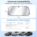 [Upgrade] DooGooCoo Windshield Sun Shade - Large, Sunshade for Car Windshield [Heat Shield & UV Block] Car Sun Shade Protect Interior & Keep Car Cooler Foldable Front Windshield Shade (69x35 Inches)
