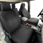 AOMSAZTO Custom Fit Seat Covers for Jeep Wrangler: 2013 2014 2015 2016 2017 4-Door Breathable Car Seats Covers Full Set Black