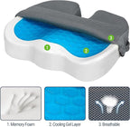 Season Guard Gel Seat Cushion – Office Chair Cushion – Non-Slip Gel Memory Foam Coccyx Cushion for Tailbone Pain - Desk Chair Car Seat Cushion Driving - Sciatica Back Pain Relief, Mesh, Grey
