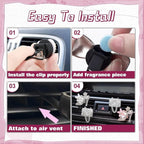 x xotic tech 4Pcs Bling Air Vent Fresh Clips Rhinestone Car Fresheners Air Outlet Decor Car Interior Crystal Charm Accessories Valentine's Day Gifts for Her Girlfirend Women (Pink High Heel Shoes)