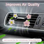 NIIIYTYB 4Pcs Cute Car Vent Clips Flower Air Vent Clips for Fresheners Pink Hawaiian Hibiscus and Cherry Blossom Car Accessories Aesthetic Interior Decor for Women Peach Blossom