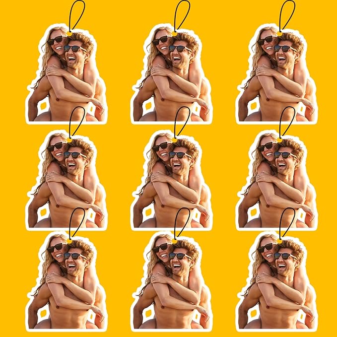 Custom Air Freshener for Car,Double Side Photo Personalized Car Air Freshener Various Scents for Car, Office, Wardrobe, Bathroom (Pack of 9, Personalization)