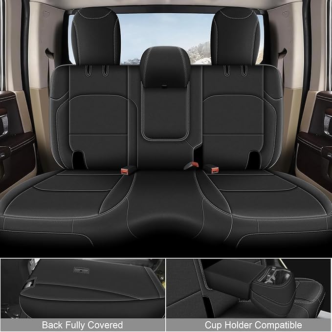 AOMSAZTO Seat Covers for Jeep Wrangler JK: 2011 2012 4-Door Leather Car Seat Covers Full Set