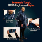 PREPARED4X Emergency Mylar Poncho – Survival Rain Poncho with Hood – Lightweight, Compact, Reusable Emergency Blanket Poncho for Hiking, Camping, Thermal Gear, Car Kit, Outdoors