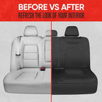 Motor Trend AquaShield Waterproof Black Rear Split Bench Seat Covers for Trucks Rear Seat Cover Only - Black Car Seat Covers, Back Seat Covers Only - Durable Neoprene Spill Resistant for Kids & Dogs