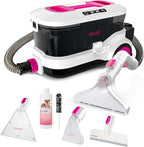 WECLEAN C4 Pink Carpet Cleaner Machine, Portable 800W 18KPa Deep Cleaner with Stand-Up Handle and Wide Squeegee for Pet Stains on Carpets, Rugs, Upholstery and Car Interiors, 3L Clean/1.5L Dirty Tank