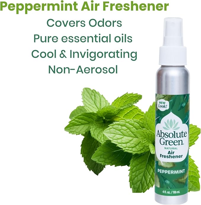 Absolute Green Air Freshener Room Spray, Covers Odor, Variety Pack 4oz (Pack of 4)