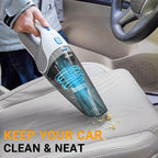 DEKOPRO Cordless Handheld Portable Vacuum Cleaner, Small Rechargeable with 8000PA Powerful Suction, Car Vacuum with Multi Accessories to Clean Home, Pet Hair and Car, White