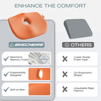 Skechers Seat Cushion Memory Foam,Donut Pillow Office Chair Cushion for Tailbone Pain Relief,Butt Pillow for Office Chair,Car seat Cushion,Long Sitting Office Workers,and Car Drivers,Orange