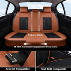 Coverado Front Seat Covers, Car Seat Covers Front Seats, Leather Seat Covers for Cars, Automotive Seat Covers Car Seat Protector Car Accessories Fit for Most Sedans SUV Pick-up Truck(Black&Brown)
