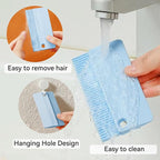 Silicone Pet Hair Removal Tool 2-in-1 Dog Cat Brush for Shedding & Lint Remover for Couch Carpet 2 Pack Pet Supplies (Pink and Blue)