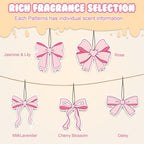 Pink Bow Car Air Fresheners,5-Pack Floral Scents Cute Car Accessories,Funny Hanging Ornament Decor for Rearview Mirror,Long-Lasting Fresh Gifts for Women,Girls,Coworkers,Teacher & Nurse