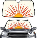 GENANY Boho Sun Pattern Windshield Sun Shade for Car SUV Truck (55x30 Inches), Sun Shade Windshield, Shades for Windows, Protector Blocks UV, Car Decor
