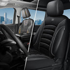 CAR PASS Comfortable 3D Foam Mesh Leather Car Seat Covers Front, Air Cool Mesh Breathable Front Seat Covers for Car, Universal Fit for SUV Truck Sedan Automotive, Airbag Compatible,Black Gray