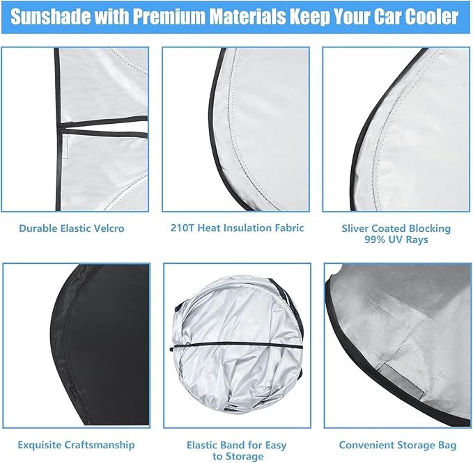 Windshield Sun Shade for 2009-2014 Toyota Corolla UV Ray & Heat Blocking Foldable Windshield Sunshade for Toyota Corolla Accessories Front Sun Visor Protector