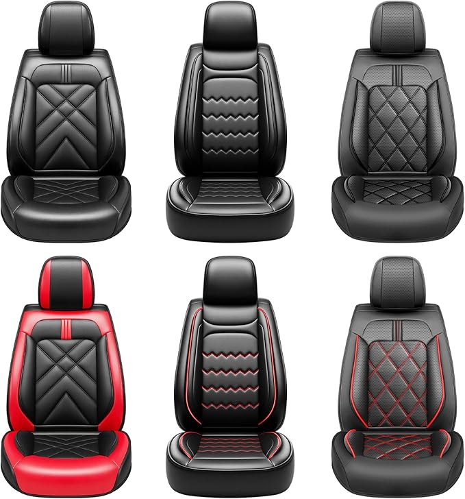 CX-3 Car Seat Covers Custom Fit for Mazda CX-3 2016-2021, Full Coverage Premium Leather Waterproof Breathable Seat Covers, Automotive Seat Protectors, Airbag Compatible(2 Front Seats, Black)