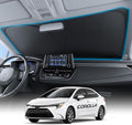 Wigoo for Toyota Corolla Windshield Sunshade [OEM Design, 100% Sun Blockage] Foldable Heat Insulation Sun Shade with Storage Bag, for Toyota Corolla (2019-2026), Silver Coating