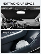 Proadsy 2026 Upgrade Windshield Sun Shade Custom Fit 2012-2015 Civic Foldable Front Sunshade Protector Sun Visor Blocks UV Rays Keep Car Cooler