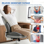 Office Chair Cushion for Tailbone & Back Pain Relief, Strong Lumbar Support Ergonomic Cushions, Comfortable Memory Foam Cushion for Pain Relief, Suitable for Office Chairs, Home Chairs, Car