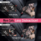 Pawaboo Breathable Dog Seat Belt Harness for Car, Adjustable Dog Safety Vest Harness with Vehicle Connector Strap, M, Black + Silver