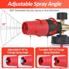 BEAR FORCE Pressure Washer Short Spray Gun M22-ID14mm Max 3000 PSI & Foam Cannon Foam Gun with 5 Tips #035 & 3/8'' Quick Connector Swivel, Additional Orifice Nozzle 1.10mm, Car Care Detailing