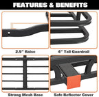 WEIZE 53 x 19 x 4-1/8 Inch Hitch Cargo Carrier, 500 lbs Capacity Steel Hitch Cargo Rack Basket with Net, Strap, Tightener for Car SUV Truck Traveling Camping, 2" Receiver