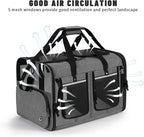 Cat Carrier for 2 Cats, Foldable Double Cat and Dog Carrier, Small to Medium Size, 2 Front Zippered Compartments,Two Pets Carrier for Travel,Mulitple Cat Carrier (Dark Gray with Flat Pocket)
