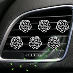 6 Pcs Flower Air Vent Clips, Cute Sunflower Flower Car Air Fresheners Vents Clips Funny Car Diffuser Vent Clips Car Interior Decor Charm Cute Car Accessories Car Decoration for Women (Black)