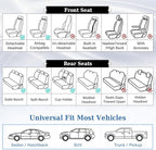 Coverado Front Seat Covers, Luxury Faux Leather Waterproof Seat Cover, Beige Car Seat Protector, Car Seat Cover Front Seats, Automotive Seat Covers Universal Fit for Most Cars (Front, Beige)