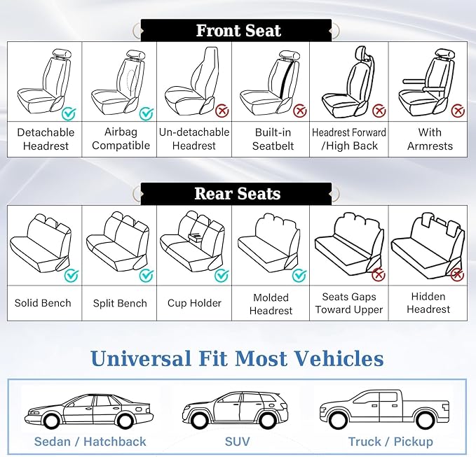 Coverado Front Seat Covers, Luxury Faux Leather Seat Covers for Cars, Pink Car Seat Covers, Car Seat Protector Waterproof, Automotive Interior Accessories Universal Fit for Most Sedans, SUVs, Trucks
