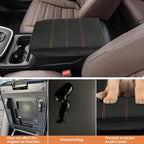 Center Console Cover for 2023 2024 2025 2026 Honda CR-V LX/EX/EXL/Sport/Sport-L/Sport Touring Hybrid, Armrest Lid Cushion Leather Protector Interior Accessories (Black/Orange Stitching)