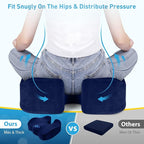 BlissTrends Seat Cushion,5.2in Thick Memory Foam Cushions for Office Chair, Car Seat, Airplane, Relieving Pressure Tailbone Sciatica Back Pain for Long Sitting Office Workers, Car Drivers Blue