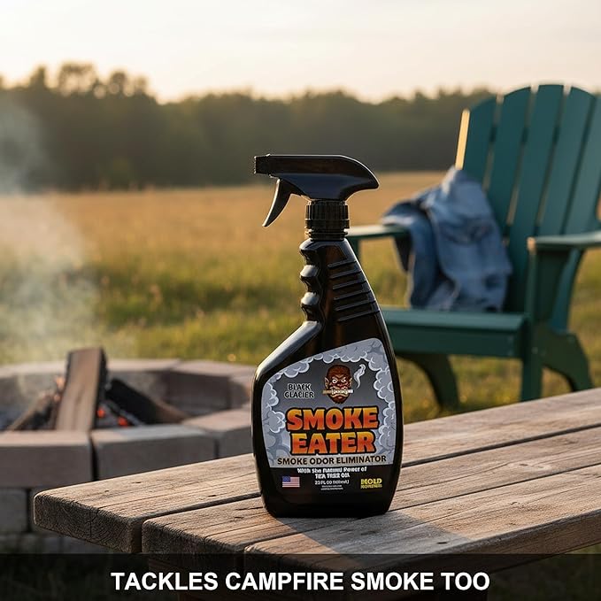 Smoke Eater Odor Eliminator Spray, Black Glacier, 22 oz — Breaks Down Smoke Odor at the Molecular Level — Works on Fabric, Cars, Furniture — Made in USA